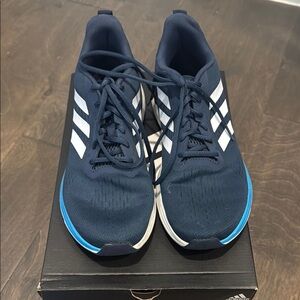 Adidas Navy and White Sneakers